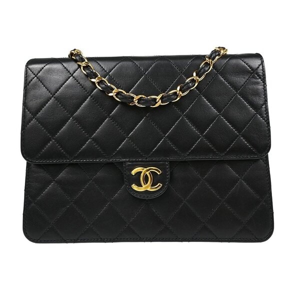 Chanel Black Lambskin Turnlock Small Half Flap Shoulder Bag - Picture 1 of 9